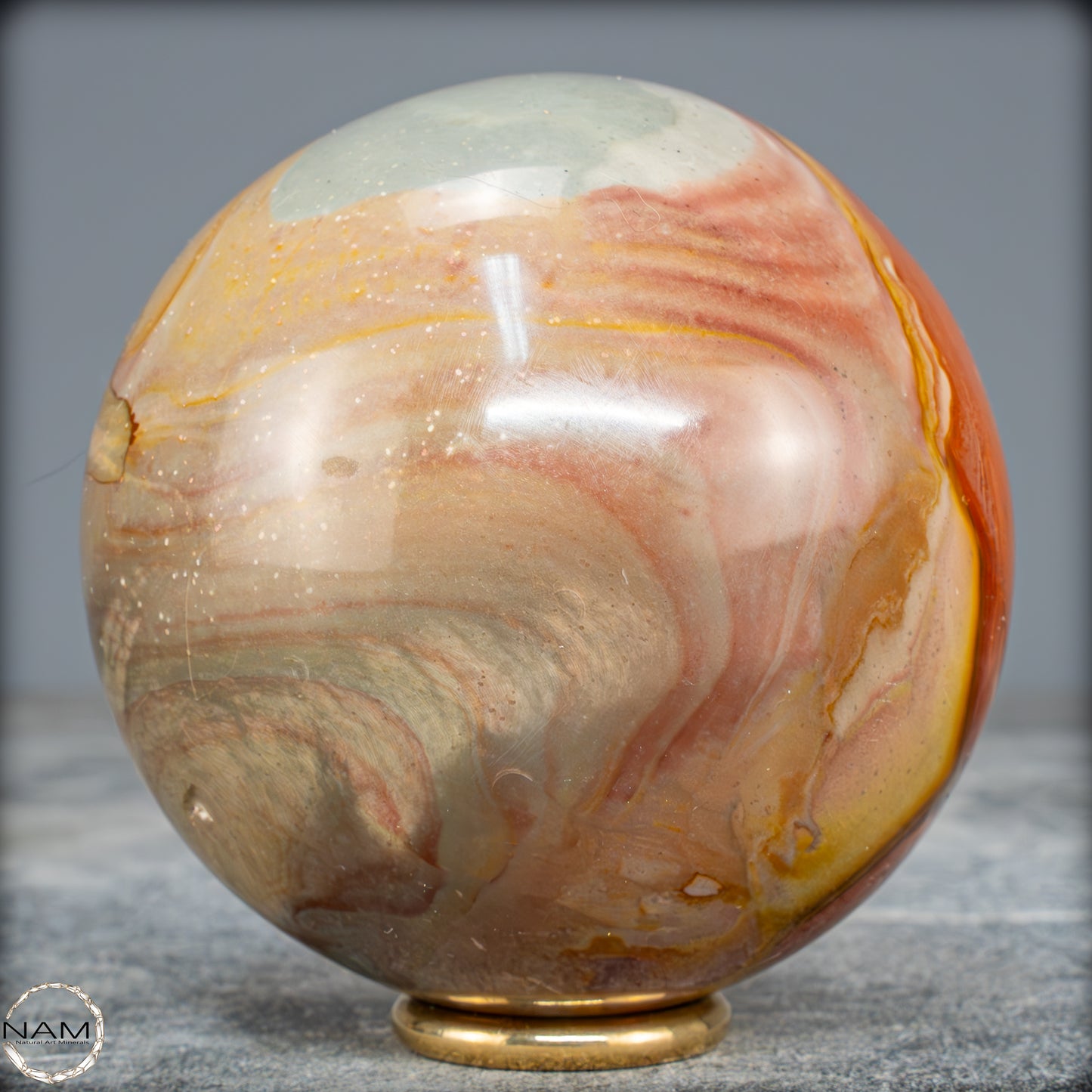 Natürliche Polychrome Jaspis Kristall-Kugel - 604,32g - 77mm