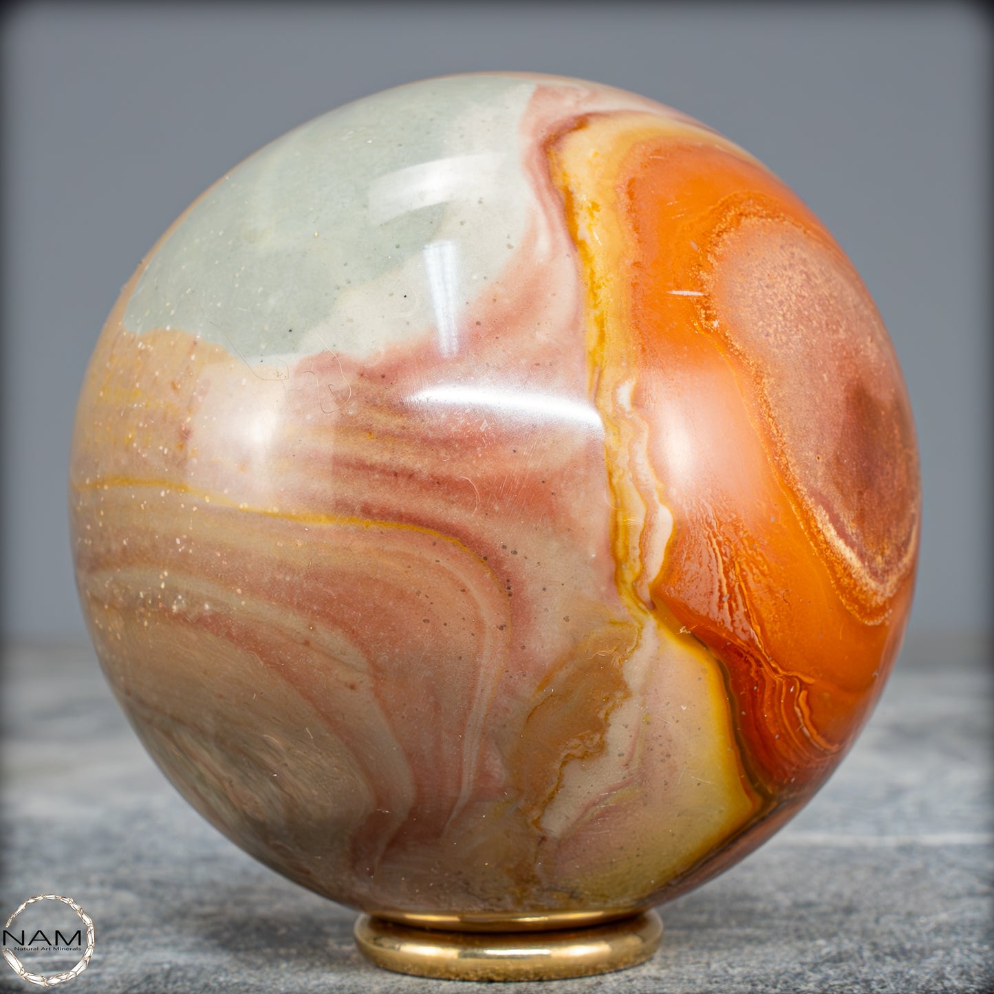 Natürliche Polychrome Jaspis Kristall-Kugel - 604,32g - 77mm