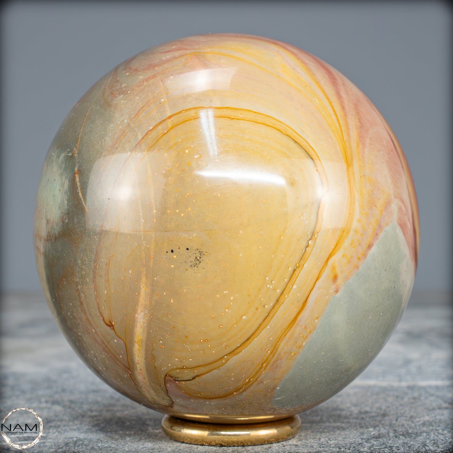 Natürliche Polychrome Jaspis Kristall-Kugel - 604,32g - 77mm