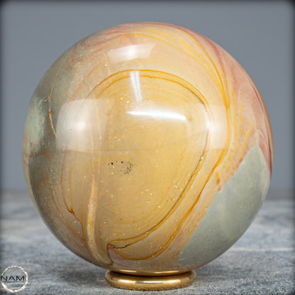 Natürliche Polychrome Jaspis Kristall-Kugel - 604,32g - 77mm