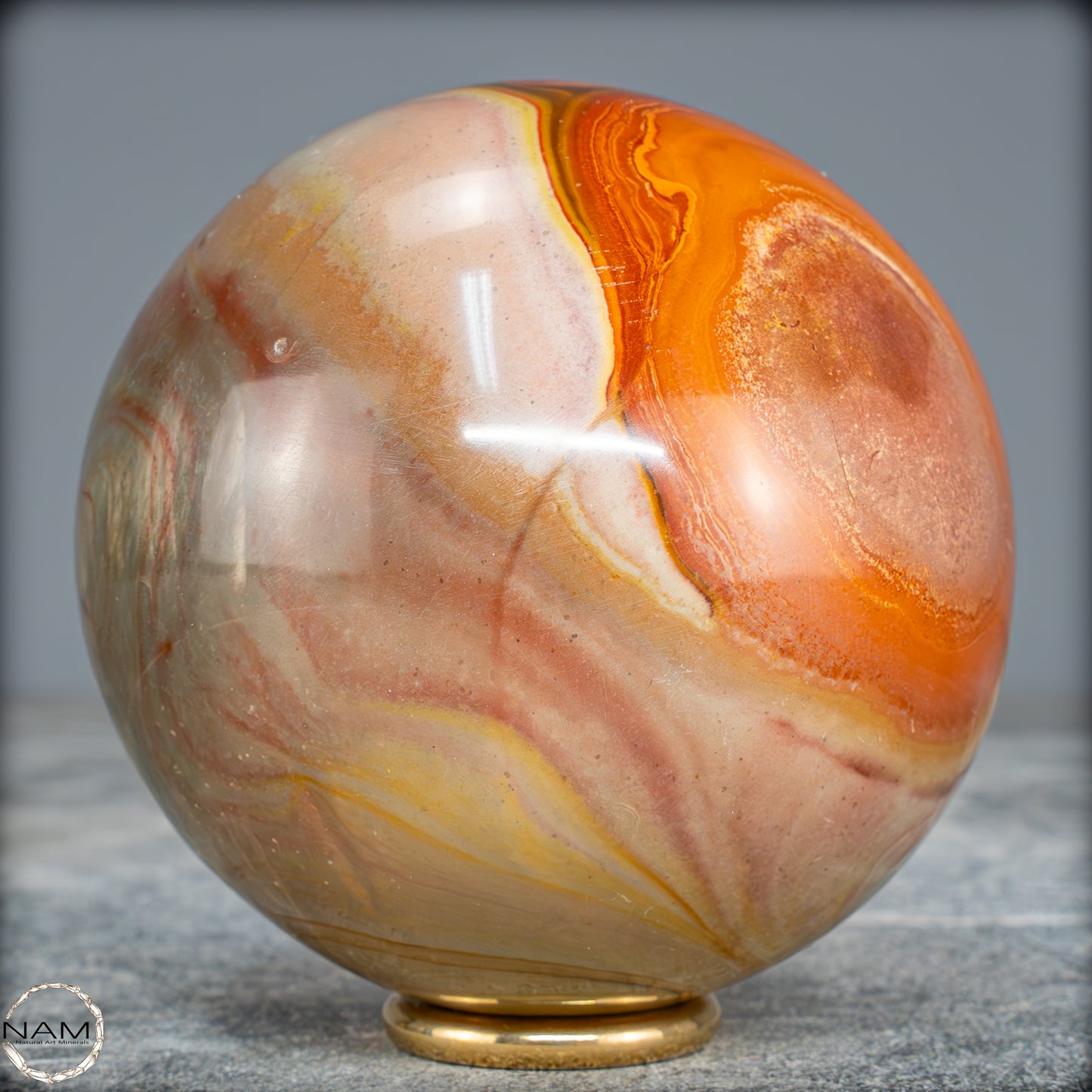 Natürliche Polychrome Jaspis Kristall-Kugel - 604,32g - 77mm