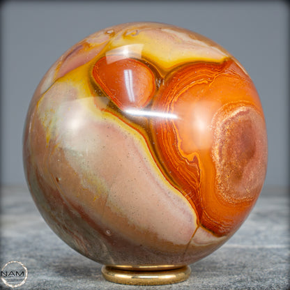 Natürliche Polychrome Jaspis Kristall-Kugel - 604,32g - 77mm