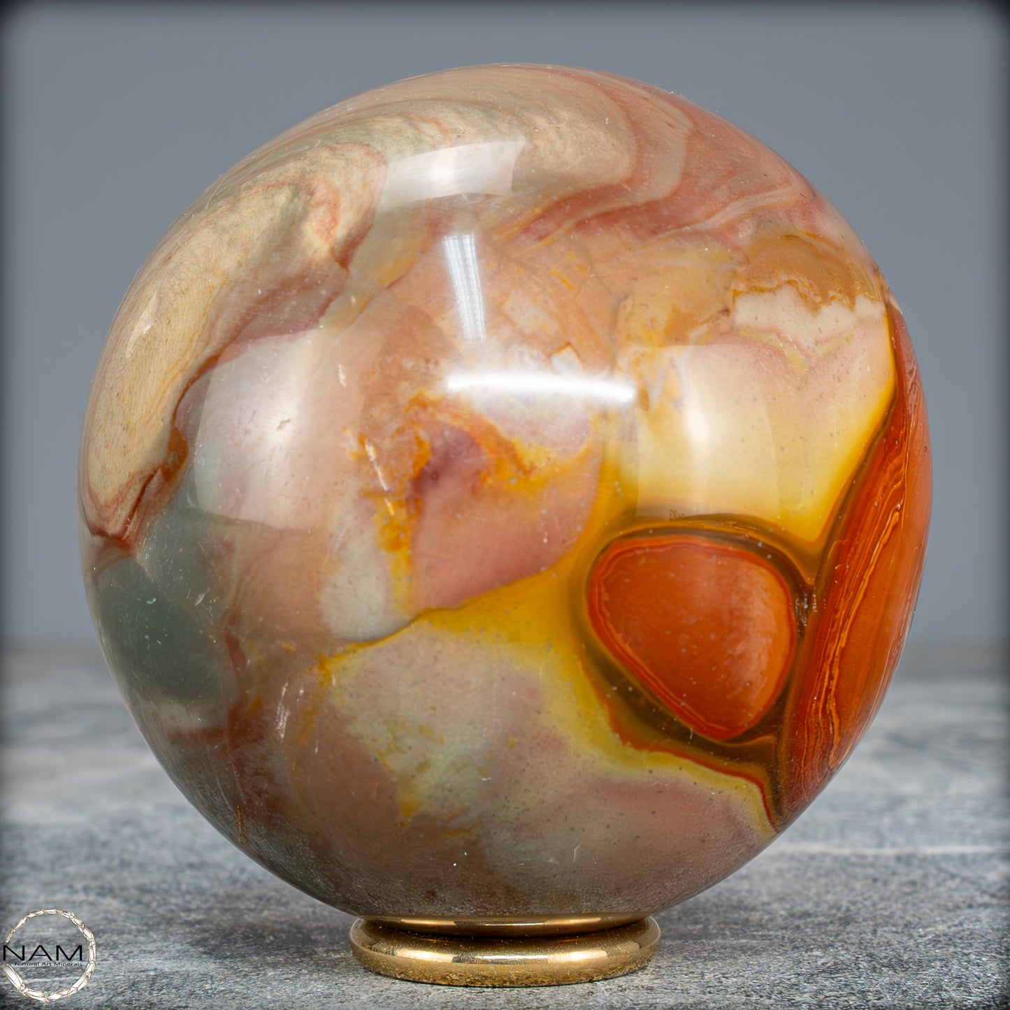 Natürliche Polychrome Jaspis Kristall-Kugel - 604,32g - 77mm
