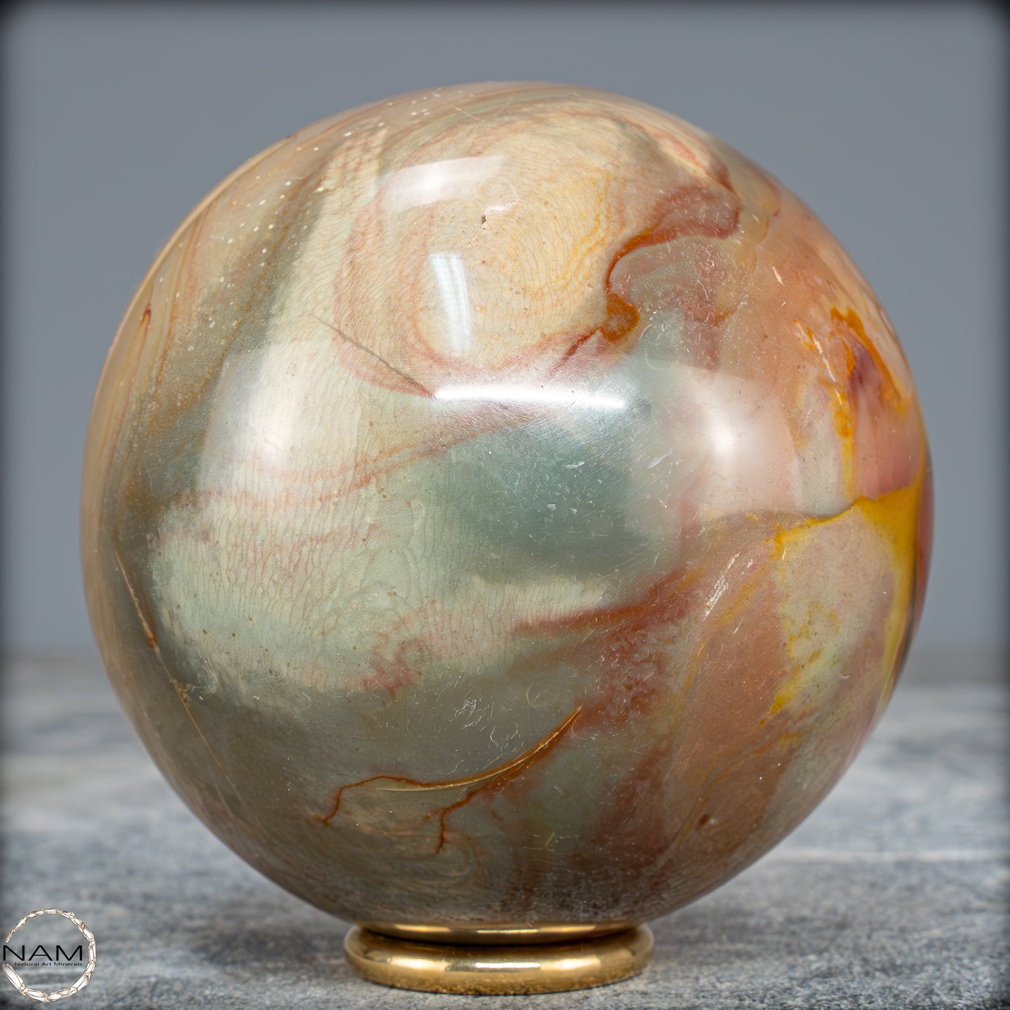 Natürliche Polychrome Jaspis Kristall-Kugel - 604,32g - 77mm