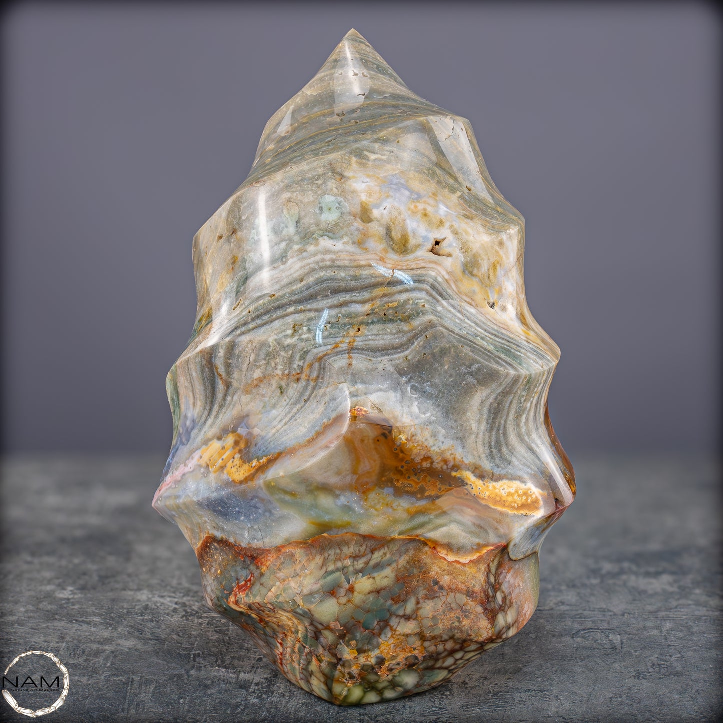 Natürliche Gebänderter Achat Kristall-Flamme - 3328,15g