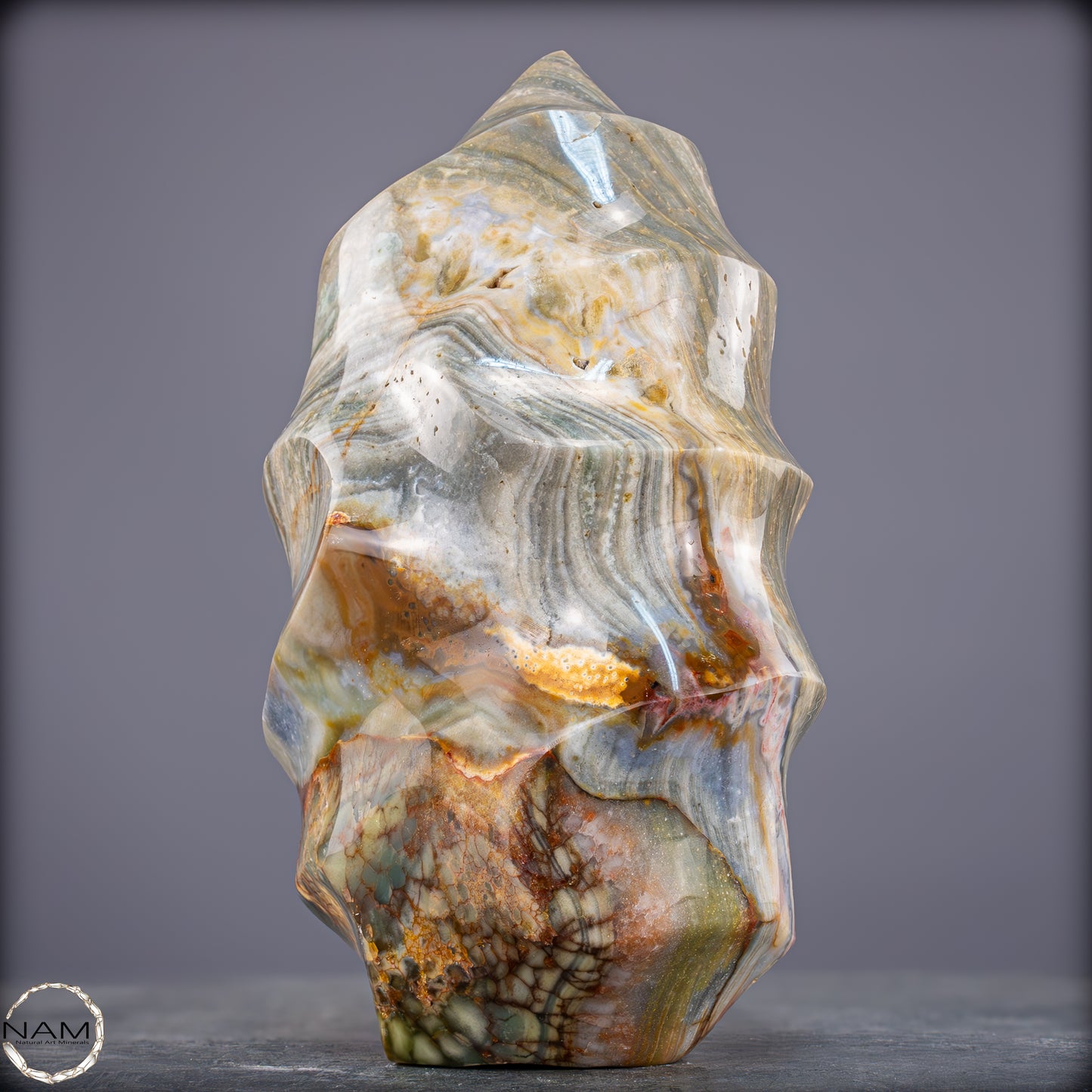 Natürliche Gebänderter Achat Kristall-Flamme - 3328,15g