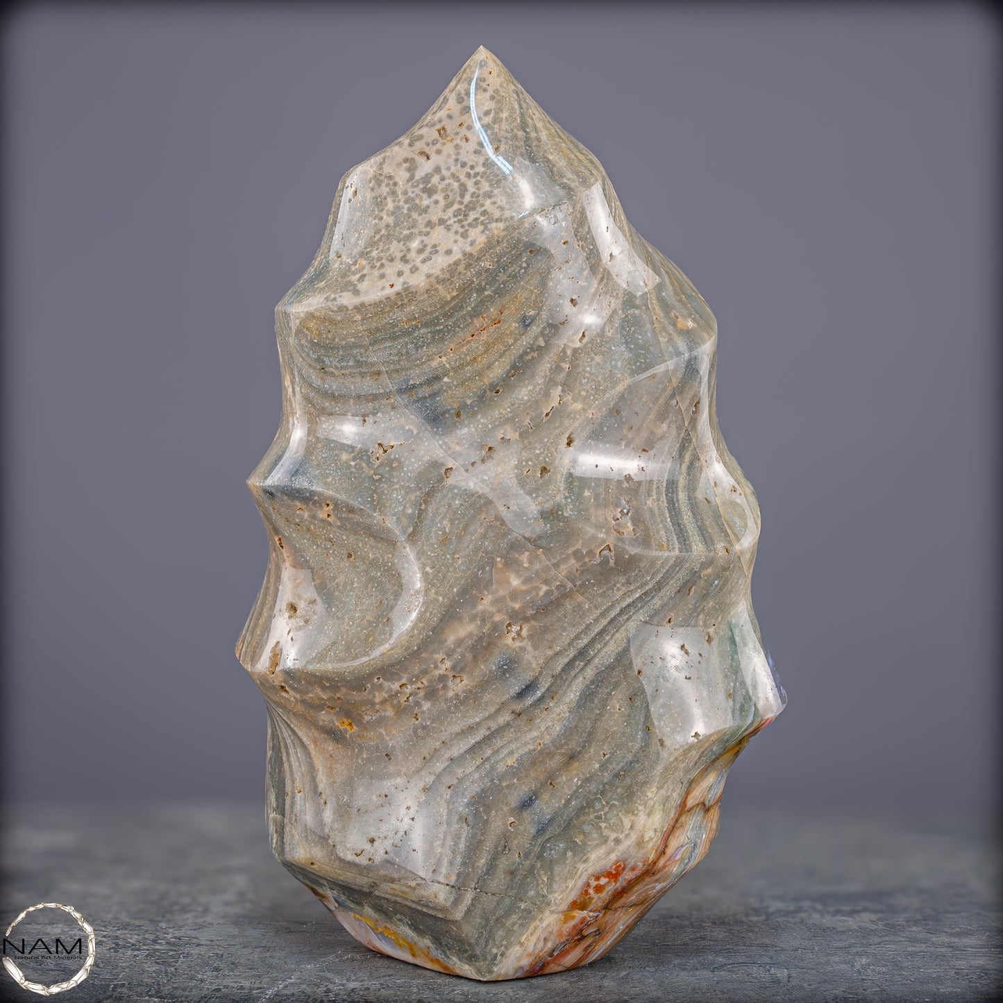 Natürliche Gebänderter Achat Kristall-Flamme - 3328,15g