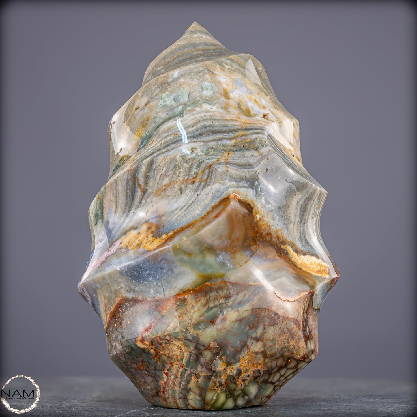 Natürliche Gebänderter Achat Kristall-Flamme - 3328,15g