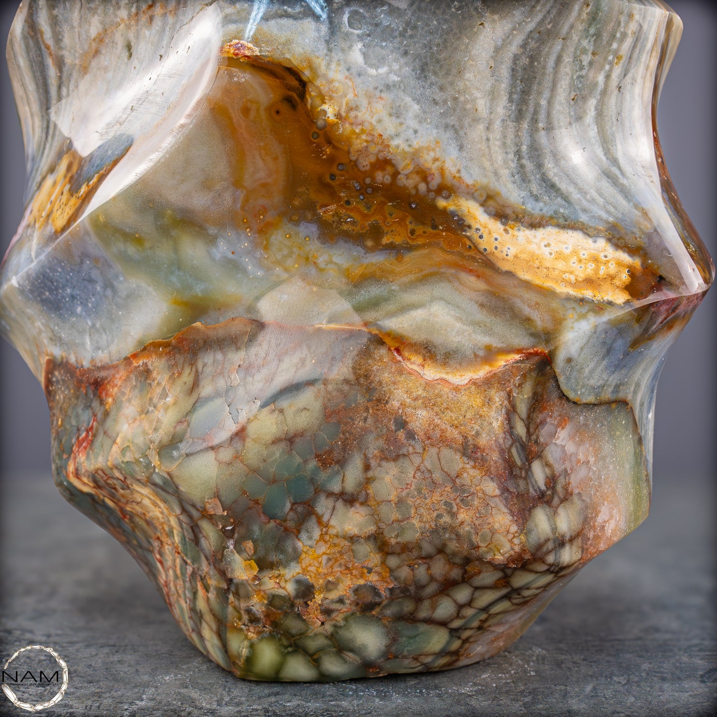 Natürliche Gebänderter Achat Kristall-Flamme - 3328,15g