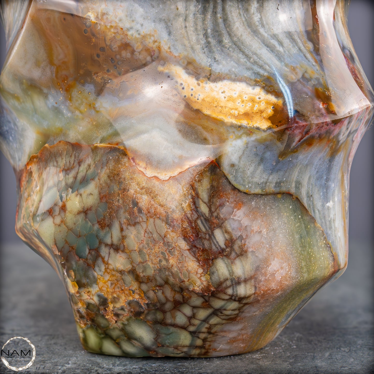 Natürliche Gebänderter Achat Kristall-Flamme - 3328,15g