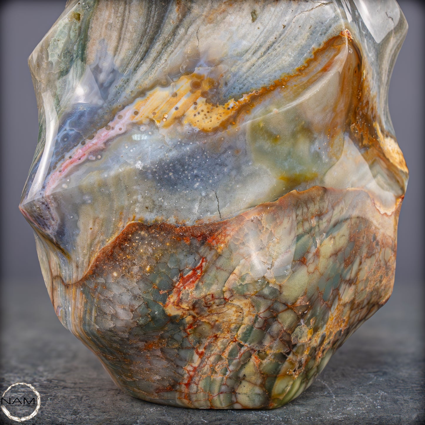 Natürliche Gebänderter Achat Kristall-Flamme - 3328,15g