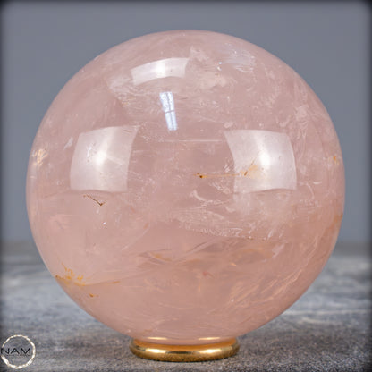 Natürliche Rosenquarz Kristall-Kugel aus Brasilien - 676,45g - 78mm