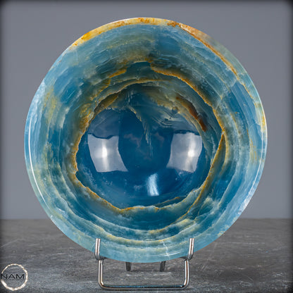 Seltene Natürlich Blaue Onyx-Kristall Schale/Schüssel, Argentinien - 517,88g