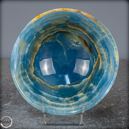 Seltene Natürlich Blaue Onyx-Kristall Schale/Schüssel, Argentinien - 517,88g