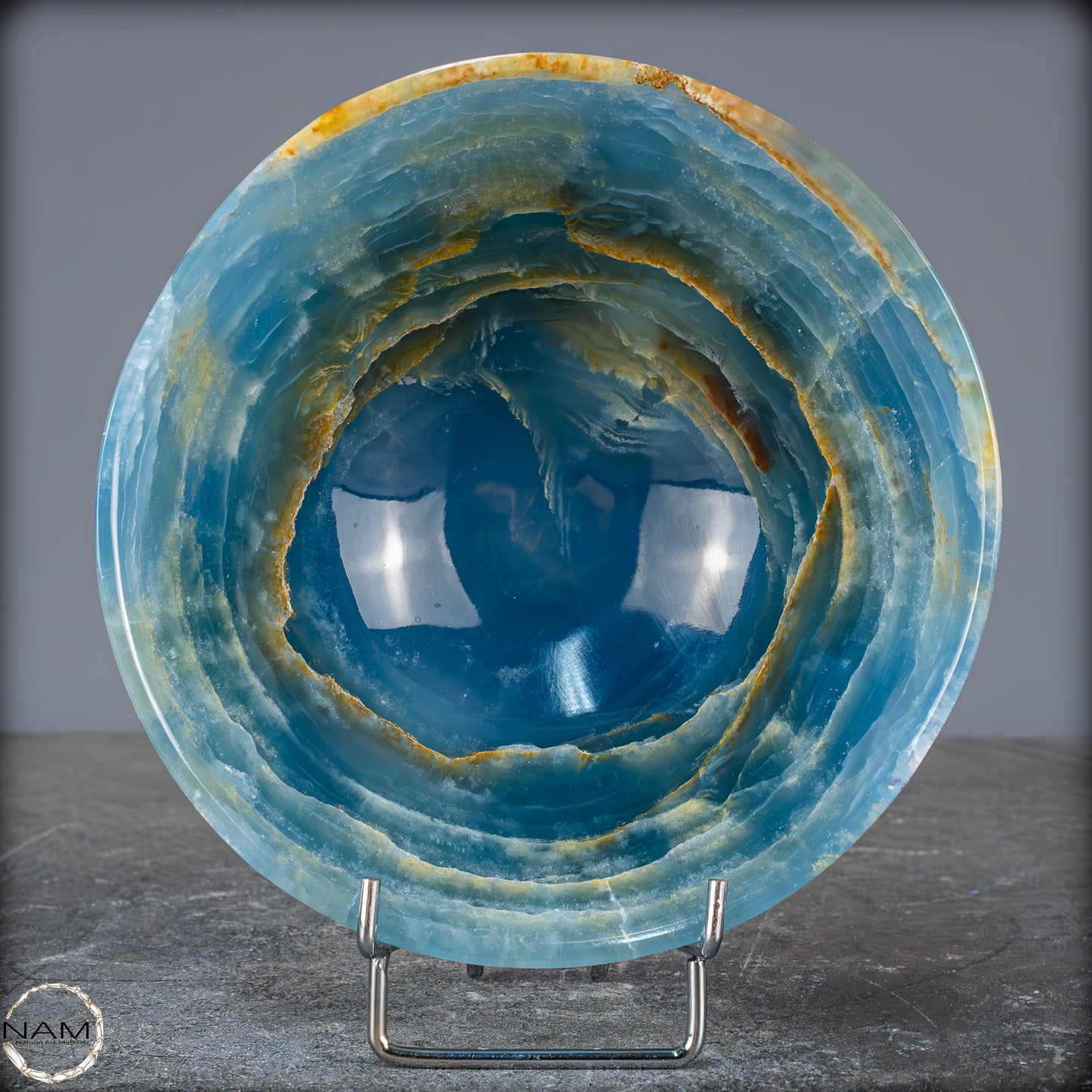 Seltene Natürlich Blaue Onyx-Kristall Schale/Schüssel, Argentinien - 517,88g