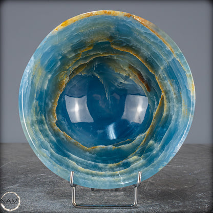 Seltene Natürlich Blaue Onyx-Kristall Schale/Schüssel, Argentinien - 517,88g