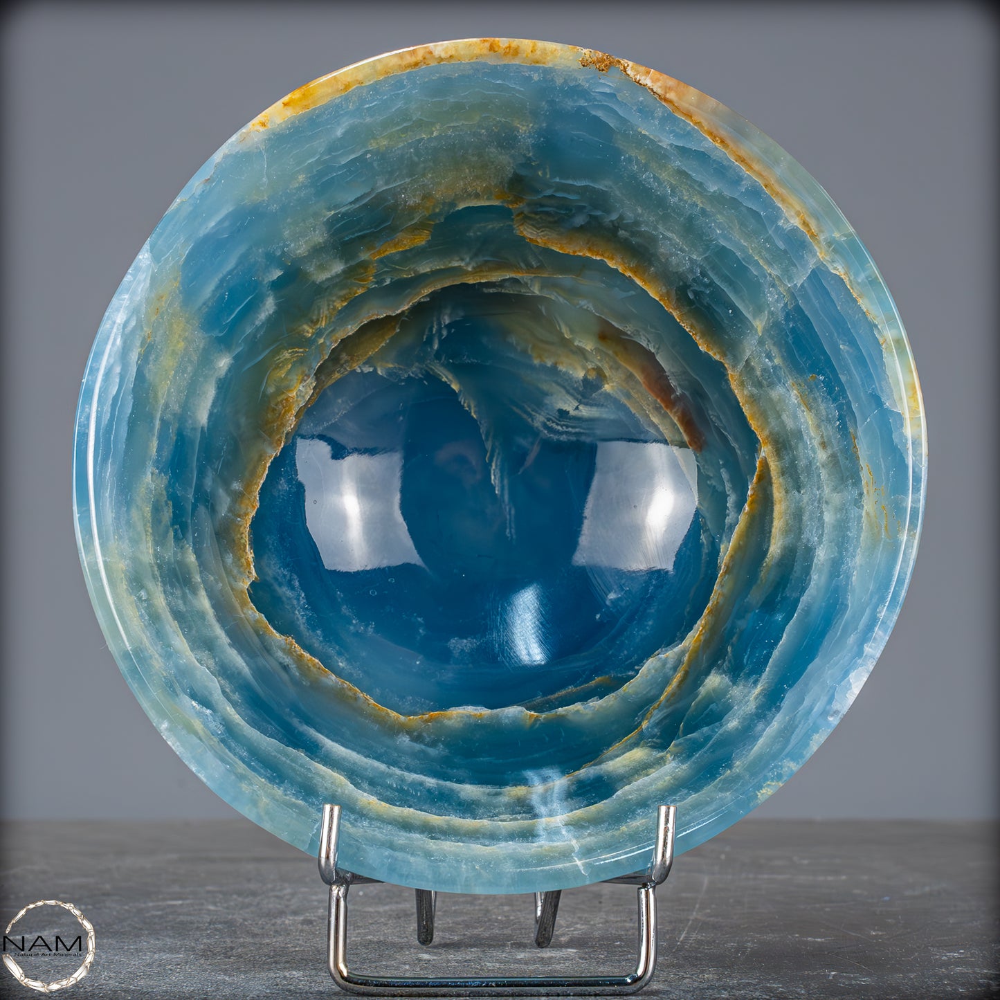 Seltene Natürlich Blaue Onyx-Kristall Schale/Schüssel, Argentinien - 517,88g