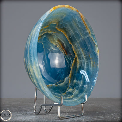 Seltene Natürlich Blaue Onyx-Kristall Schale/Schüssel, Argentinien - 517,88g