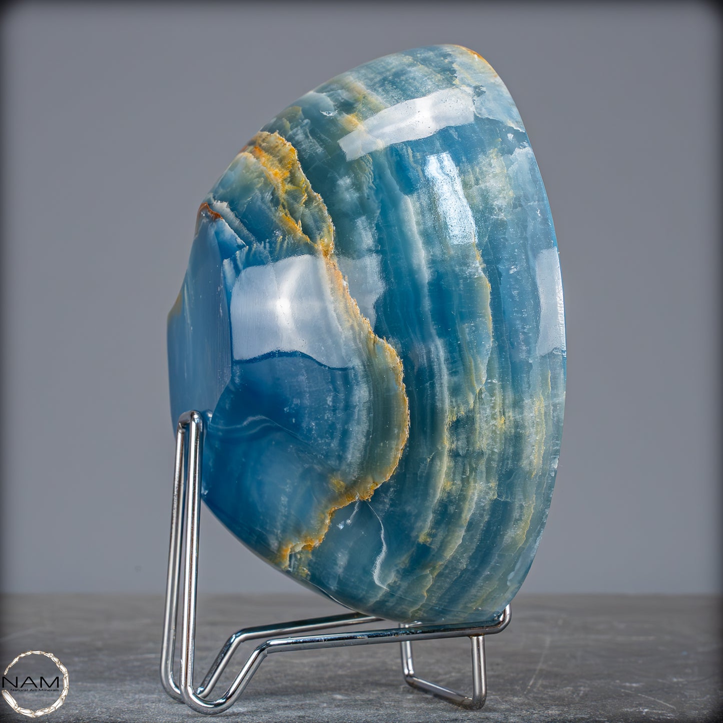 Seltene Natürlich Blaue Onyx-Kristall Schale/Schüssel, Argentinien - 517,88g