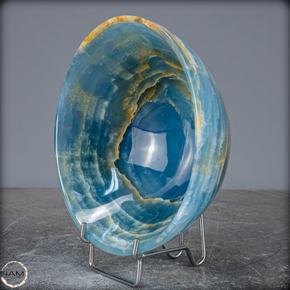 Seltene Natürlich Blaue Onyx-Kristall Schale/Schüssel, Argentinien - 517,88g