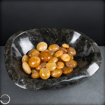 Natürliche Golden-Healer-Trommelsteine in Spitzenqualität – edle Goldtöne und außergewöhnliche Naturstruktur