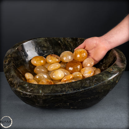 Natürliche Golden-Healer-Trommelsteine in Spitzenqualität – edle Goldtöne und außergewöhnliche Naturstruktur