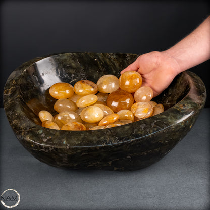 Natürliche Golden-Healer-Trommelsteine in Spitzenqualität – edle Goldtöne und außergewöhnliche Naturstruktur