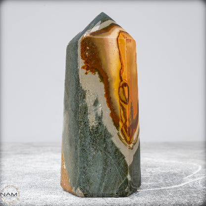 Natürlicher Polychromer Jaspis Obelisk -489,77g