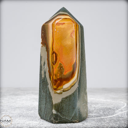 Natürlicher Polychromer Jaspis Obelisk -489,77g