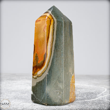 Natürlicher Polychromer Jaspis Obelisk -489,77g