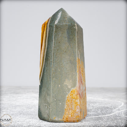 Natürlicher Polychromer Jaspis Obelisk -489,77g