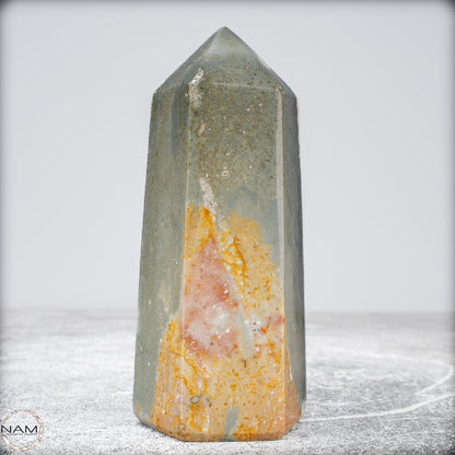 Natürlicher Polychromer Jaspis Obelisk -489,77g
