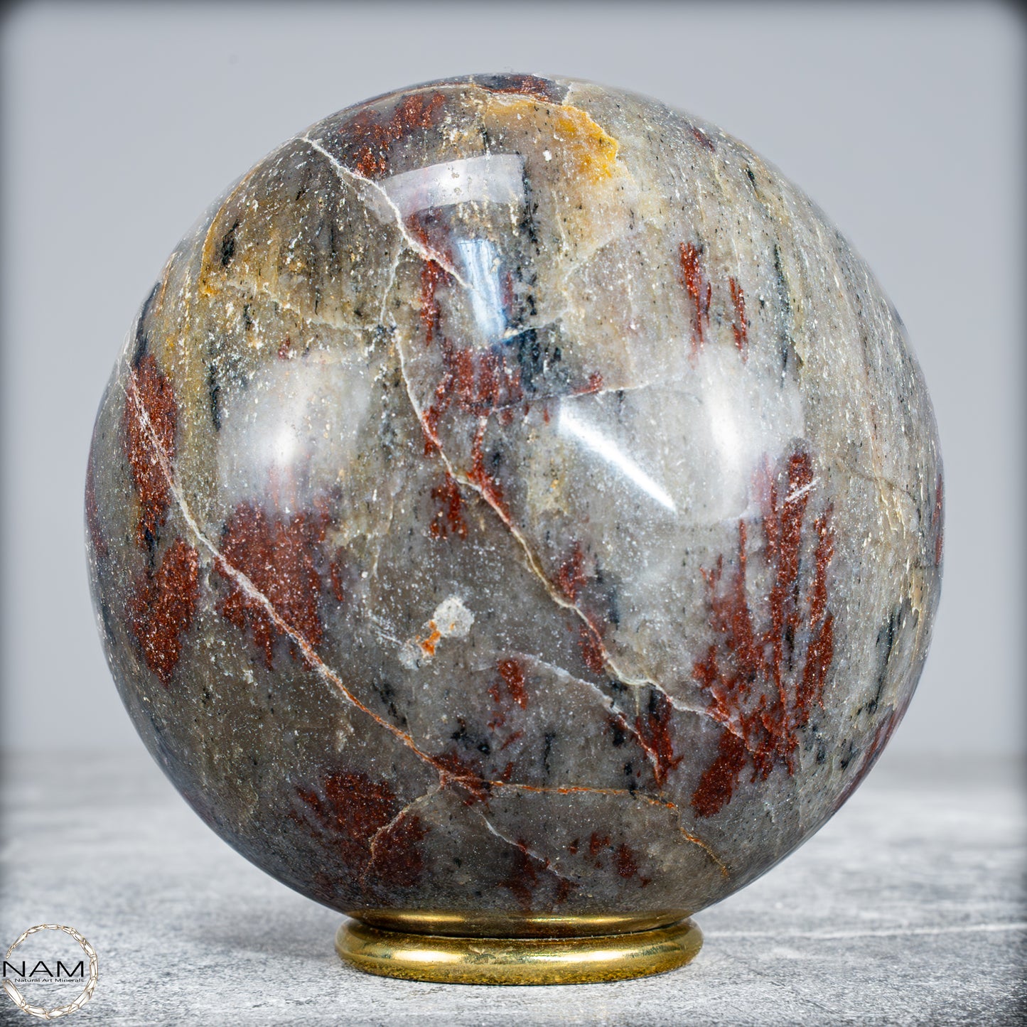 Natürliche Rote Aventurin Kugel aus Madagaskar- 1360,13g