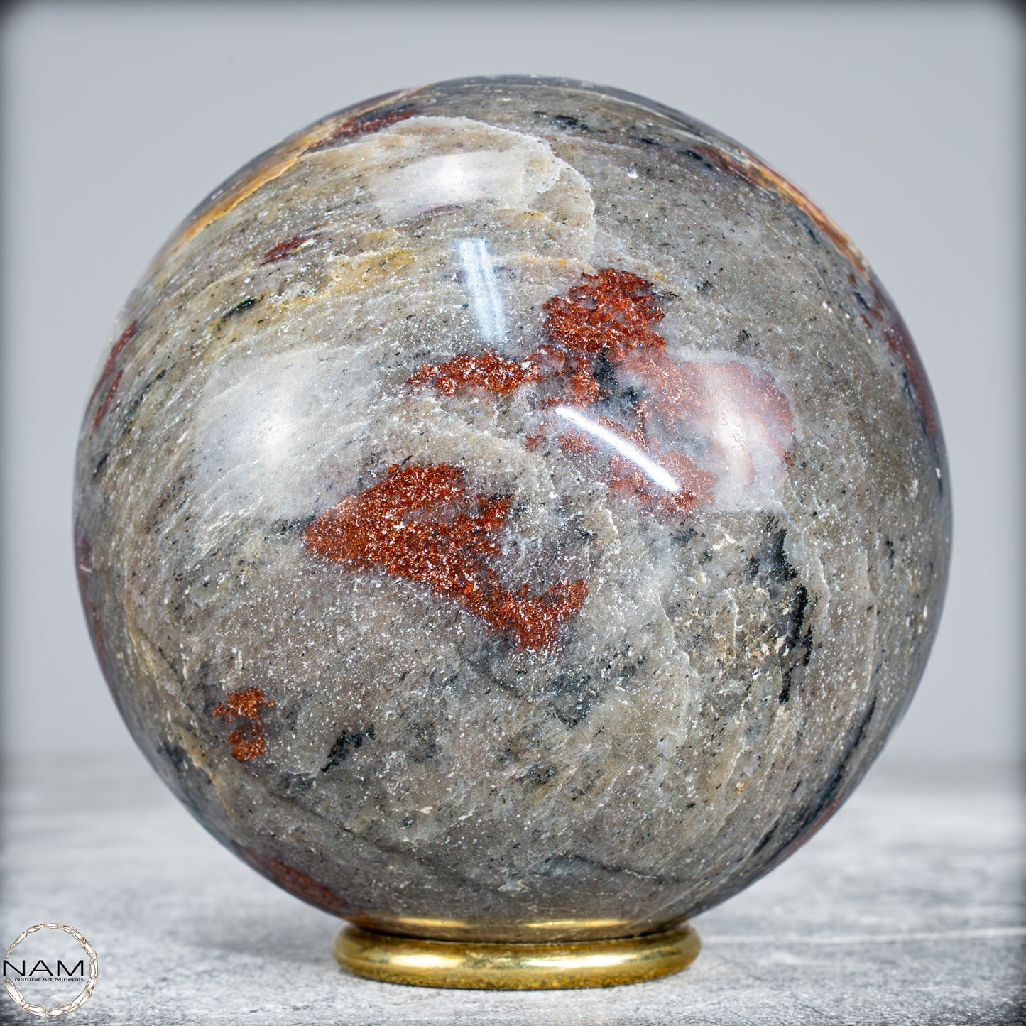 Natürliche Rote Aventurin Kugel aus Madagaskar- 1360,13g