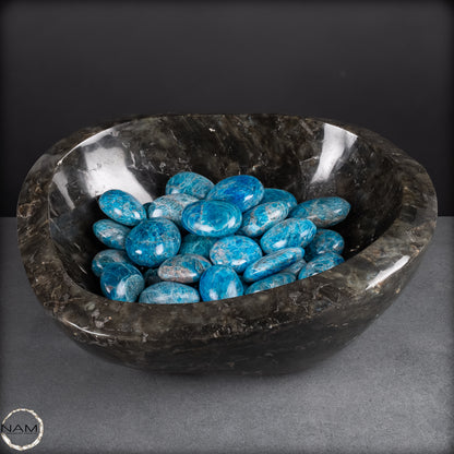 Apatit-Trommelsteine in Spitzenqualität – Faszinierende Blau- und Türkistöne für anspruchsvolle Mineraliensammler