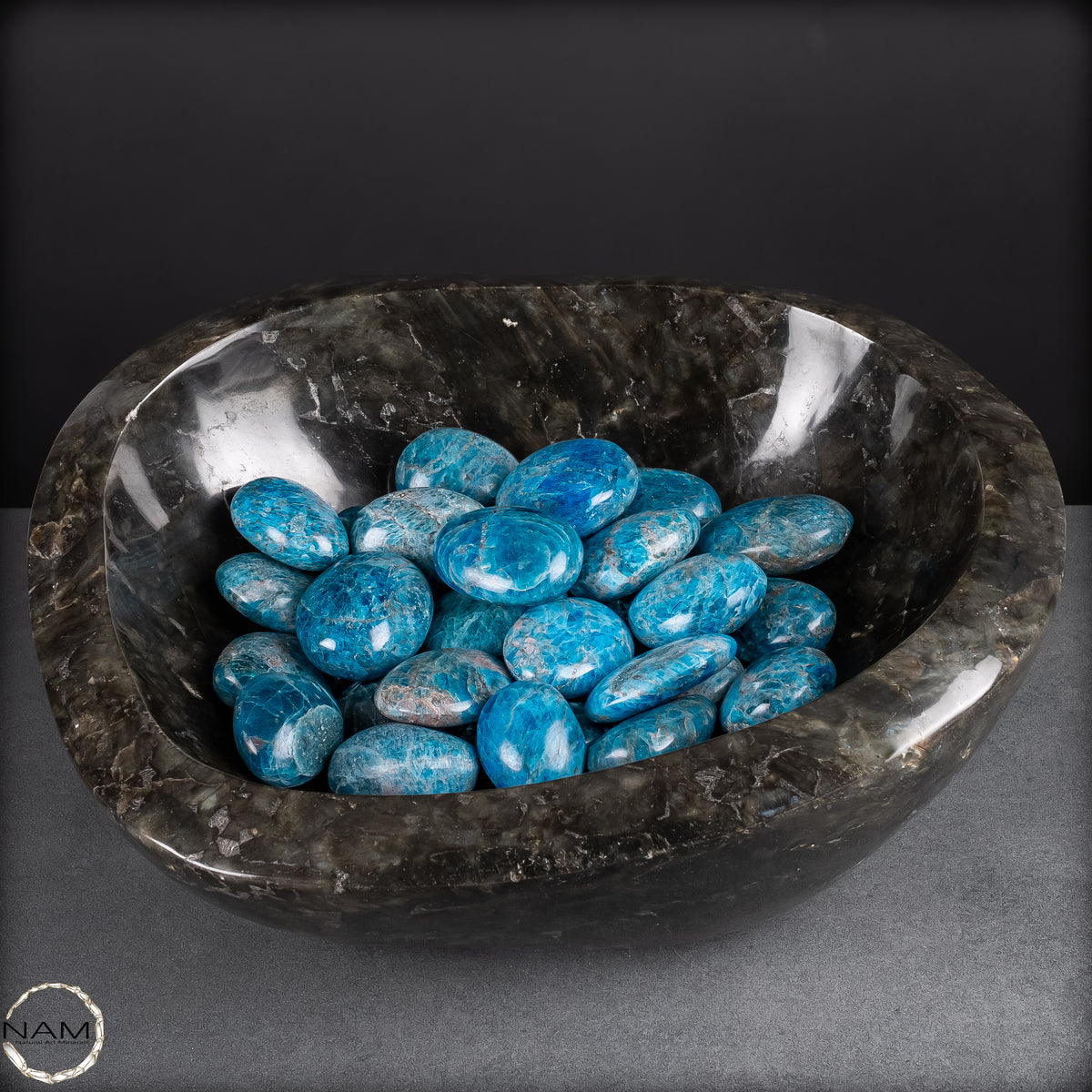 Apatit-Trommelsteine in Spitzenqualität – Faszinierende Blau- und Türkistöne für anspruchsvolle Mineraliensammler