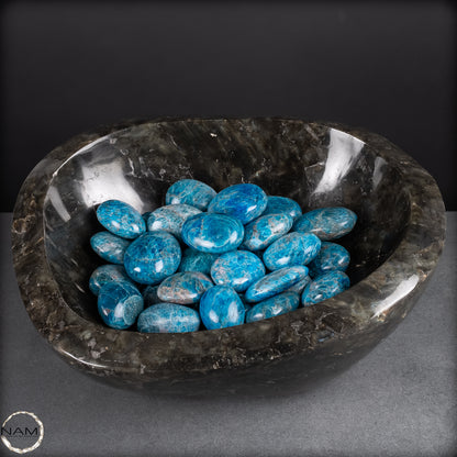 Apatit-Trommelsteine in Spitzenqualität – Faszinierende Blau- und Türkistöne für anspruchsvolle Mineraliensammler