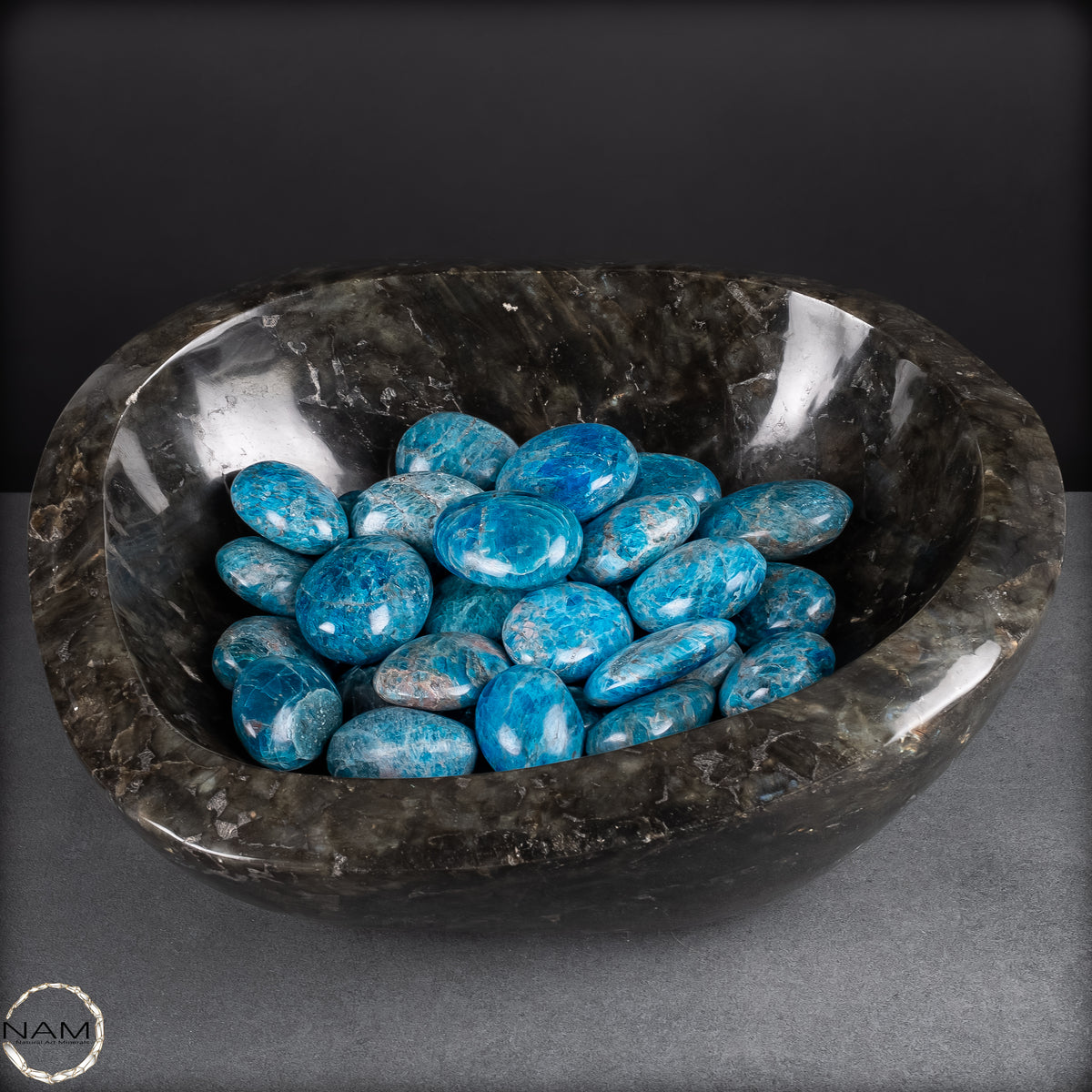 Apatit-Trommelsteine in Spitzenqualität – Faszinierende Blau- und Türkistöne für anspruchsvolle Mineraliensammler