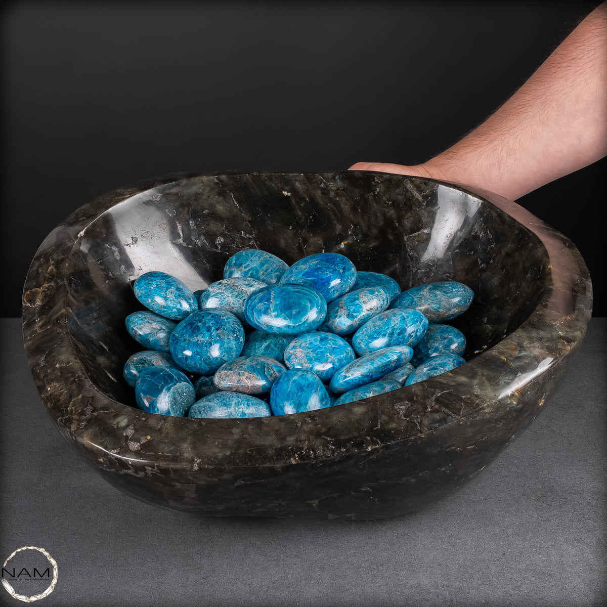 Apatit-Trommelsteine in Spitzenqualität – Faszinierende Blau- und Türkistöne für anspruchsvolle Mineraliensammler