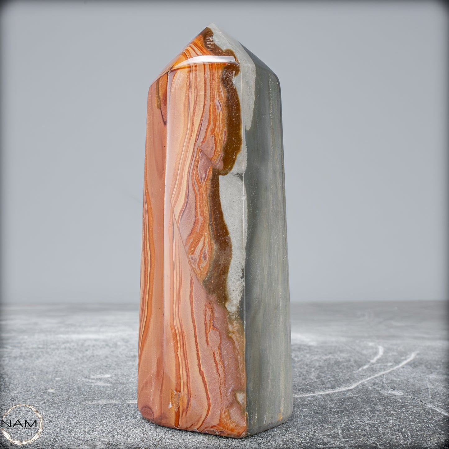 Natürlicher Polychromer Jaspis Obelisk - 445,16g