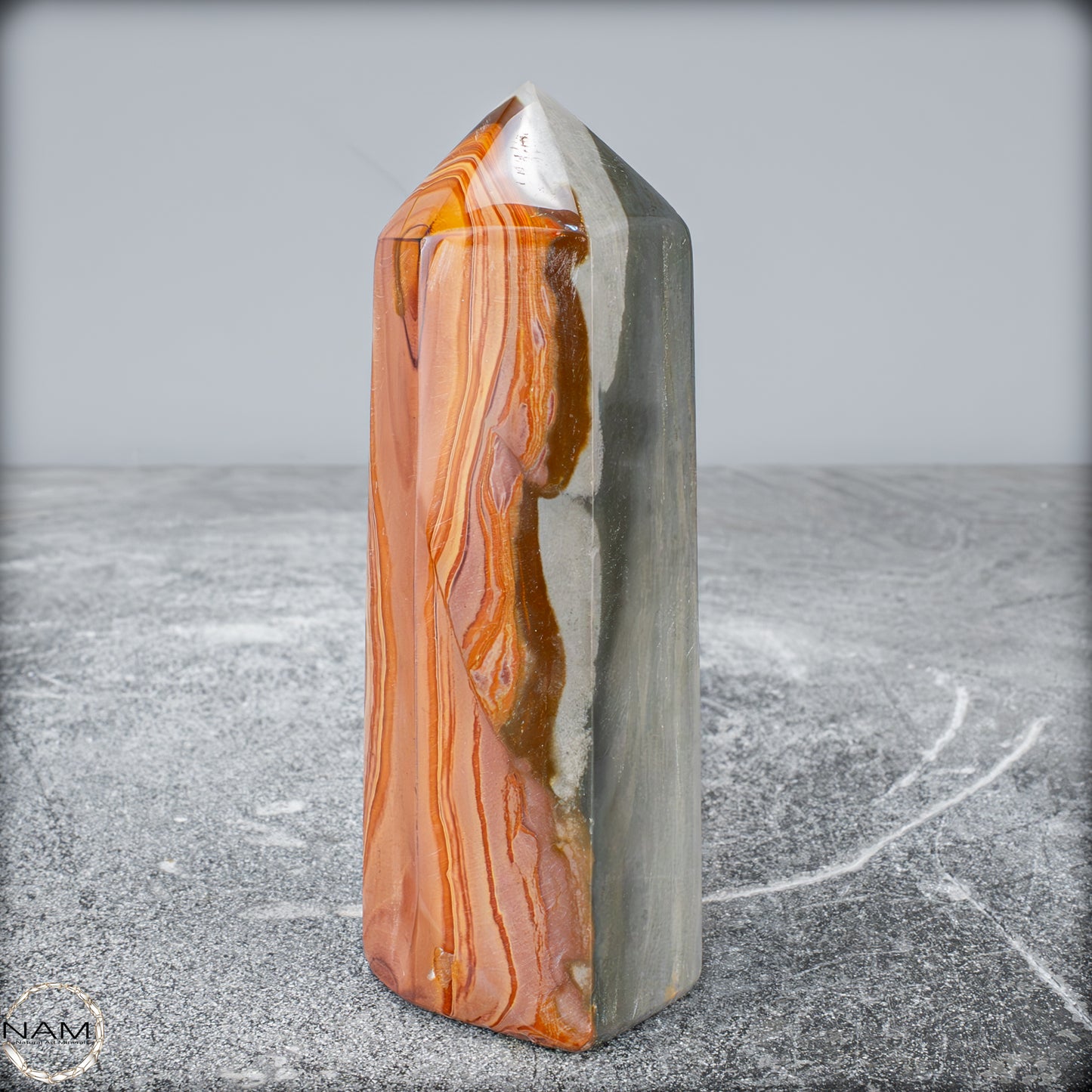 Natürlicher Polychromer Jaspis Obelisk - 445,16g