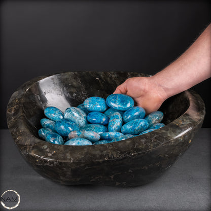 Apatit-Trommelsteine in Spitzenqualität – Faszinierende Blau- und Türkistöne für anspruchsvolle Mineraliensammler