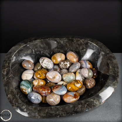 Natürliche Ocean-Jasper-Achat-Trommelsteine in Spitzenqualität – Faszinierende Farben, einzigartige Muster und natürliche Schönheit