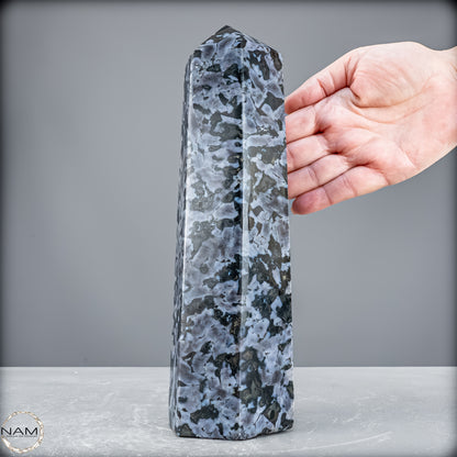Natürlicher Merlinit (Gabbro) Kristall Obelisk - 2289,75 g