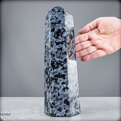 Natürlicher Merlinit (Gabbro) Kristall Obelisk - 2289,75 g