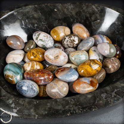 Natürliche Ocean-Jasper-Achat-Trommelsteine in Spitzenqualität – Faszinierende Farben, einzigartige Muster und natürliche Schönheit