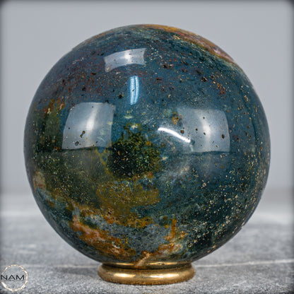 Natürliche Ocean-Jaspis-Achat Kugel - 449,37g