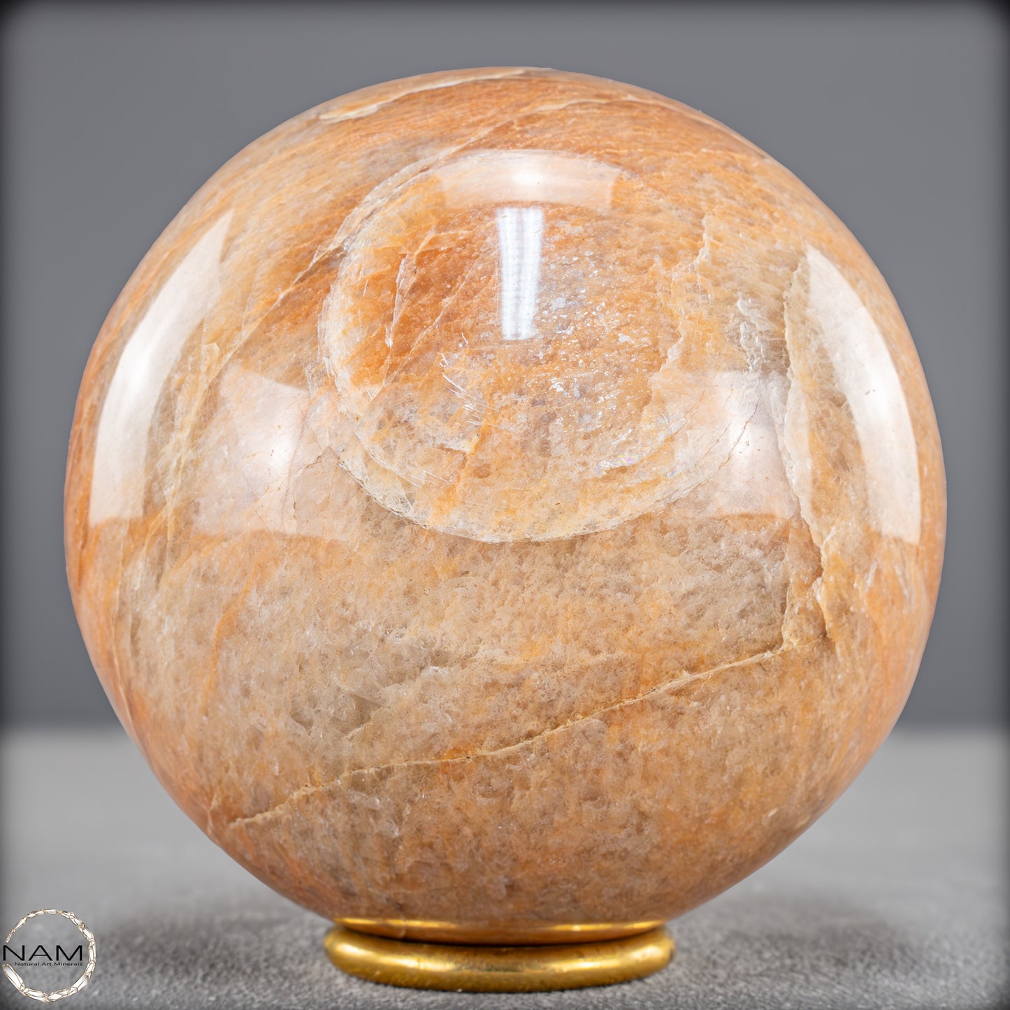 Natürlicher Pfirsich-Mondstein Kristall-Kugel - 1539,21g - 107mm