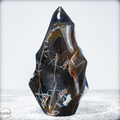 Natürliche Orca-Achat Kristall Flamme aus Brasilien -1119,77g