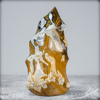 Natürliche Jaspis-Chalcedon Kristallflamme - 1354,66g